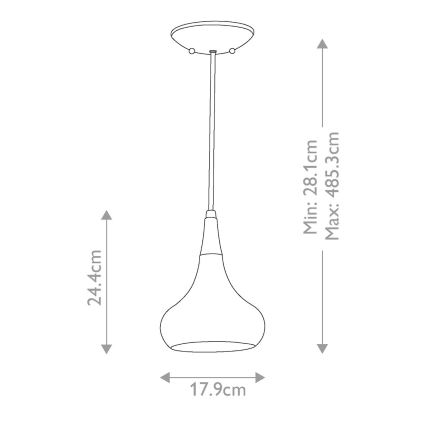 Feiss - Lustr na lanku BESO 1xE27/60W/230V pr. 17,9 cm černá/měděná
