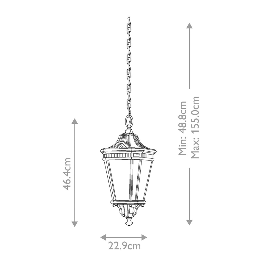 Feiss - Venkovní lustr na řetězu COTSWOLD LANE 2xE14/60W/230V IP23 černá