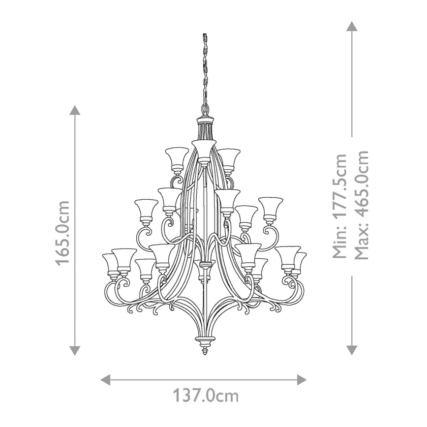 Feiss - Lustr na řetězu DRAWING ROOM 18xE27/60W/230V