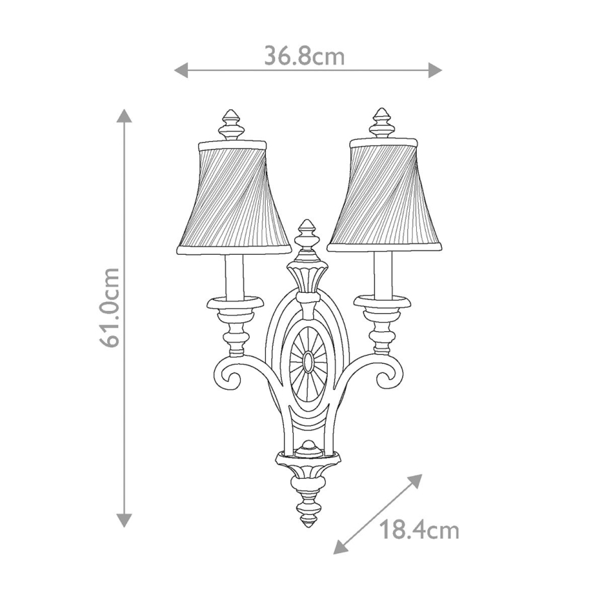 Feiss - Nástěnné svítidlo DRAWING ROOM 2xE14/60W/230V
