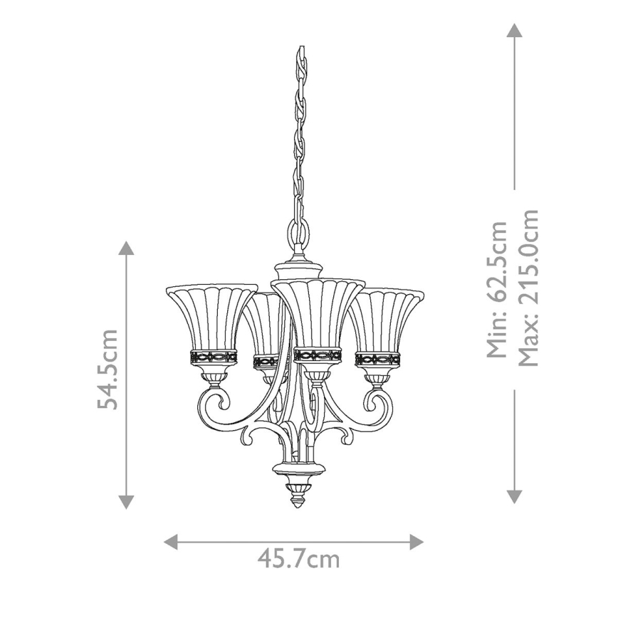 Feiss - Lustr na řetězu DRAWING ROOM 4xE27/60W/230V