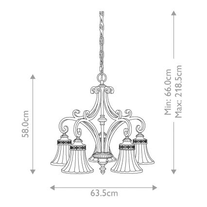 Feiss - Lustr na řetězu DRAWING ROOM 5xE27/60W/230V