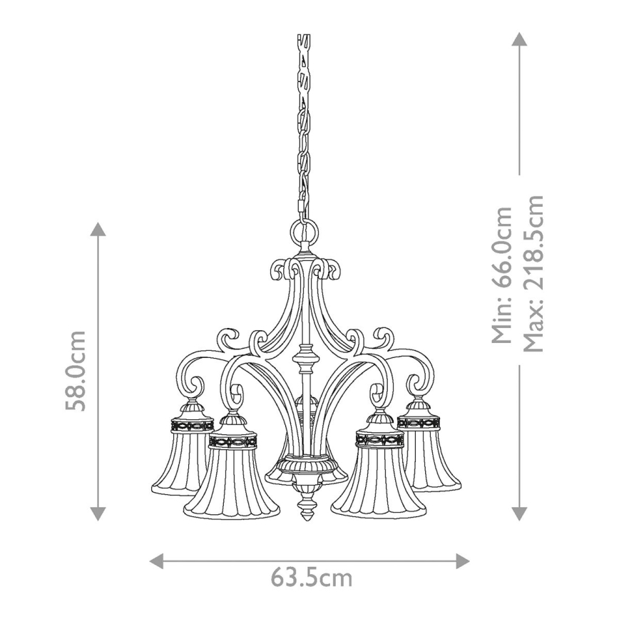 Feiss - Lustr na řetězu DRAWING ROOM 5xE27/60W/230V