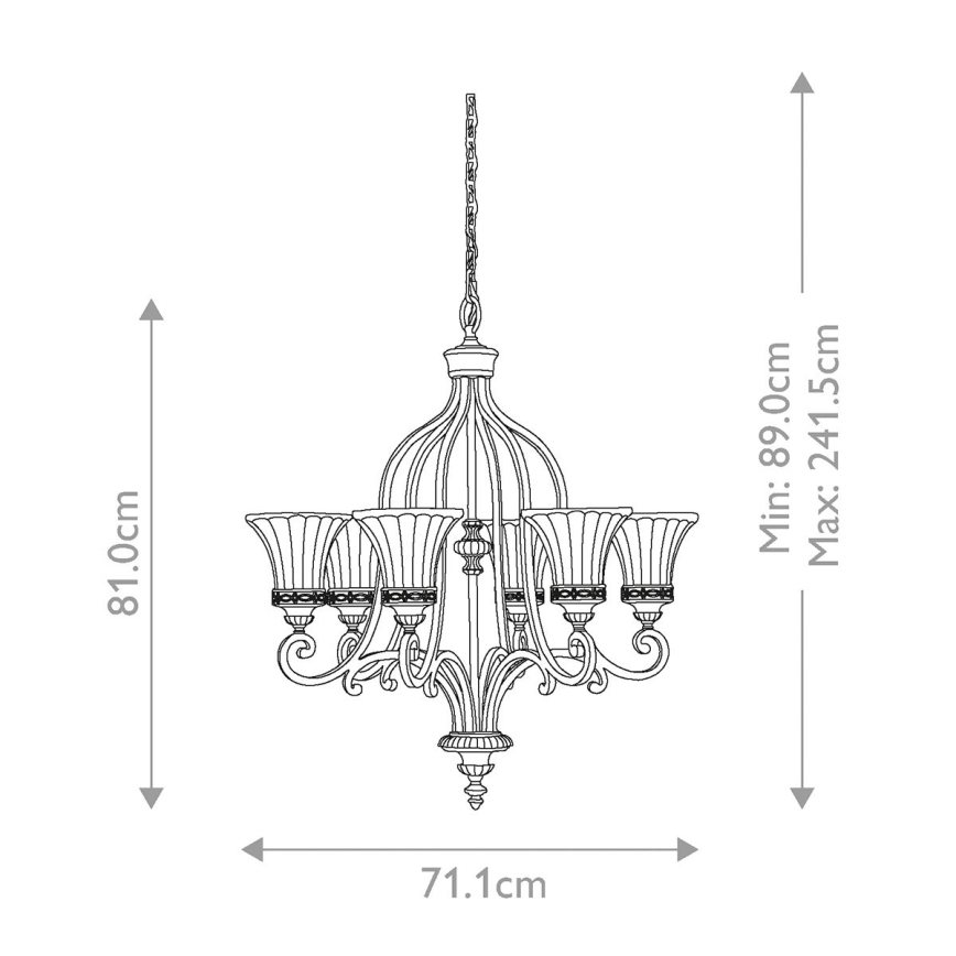 Feiss - Lustr na řetězu DRAWING ROOM 6xE27/60W/230V
