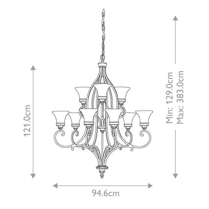 Feiss - Lustr na řetězu DRAWING ROOM 9xE27/60W/230V