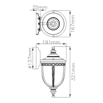 Feiss - Venkovní nástěnné svítidlo ENGLISH BRIDLE 1xE27/60W/230V IP44