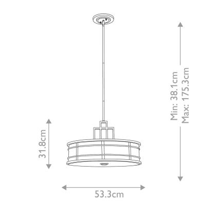 Feiss - Lustr na tyči FUSION 3xE27/60W/230V