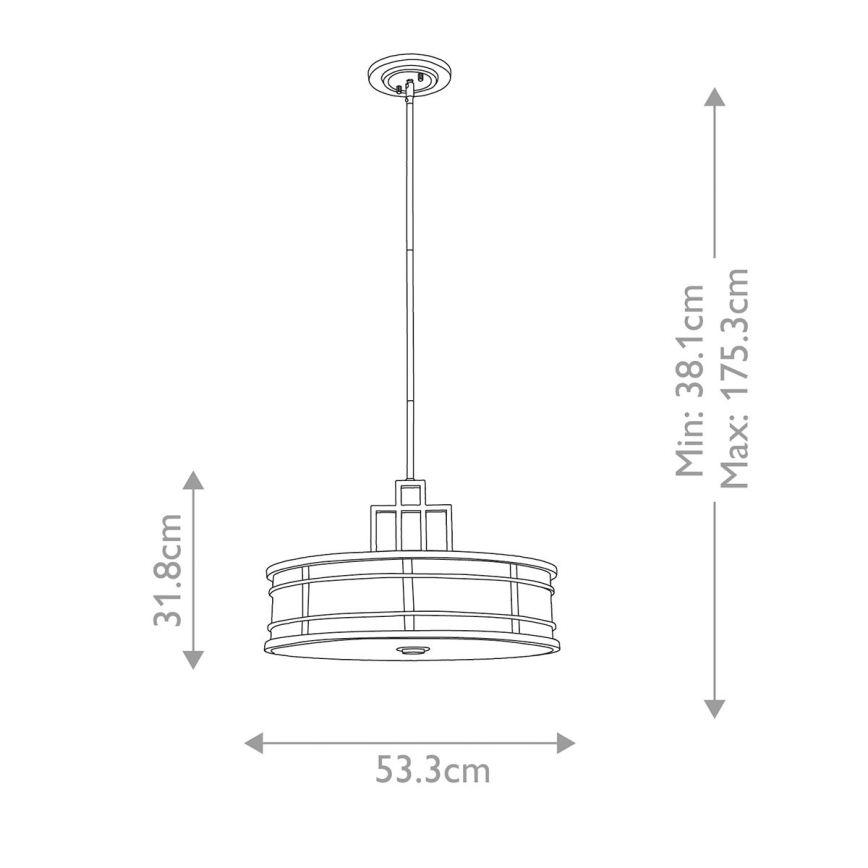 Feiss - Lustr na tyči FUSION 3xE27/60W/230V