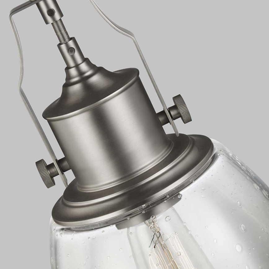 Feiss - Lustr na tyči HOBSON 1xE27/60W/230V stříbrná