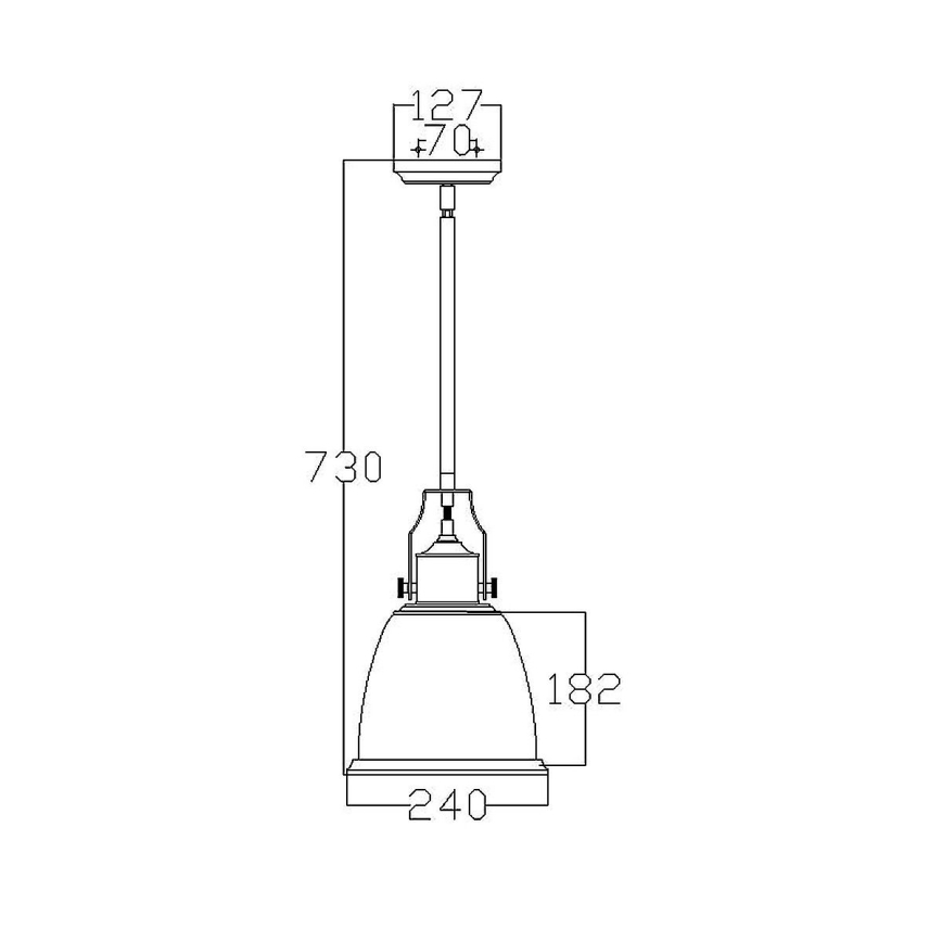 Feiss - Lustr na tyči HOBSON 1xE27/60W/230V stříbrná