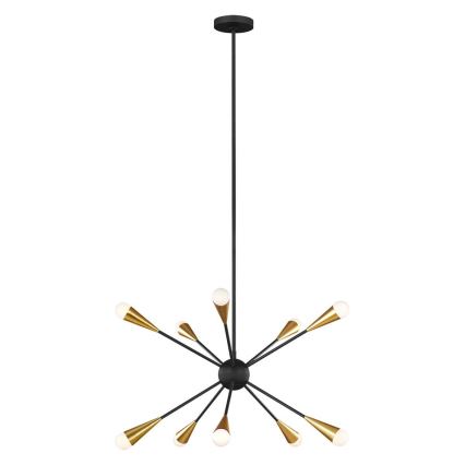 Feiss - LED Lustr na tyči JAX 10xG9/3W/230V černá/zlatá