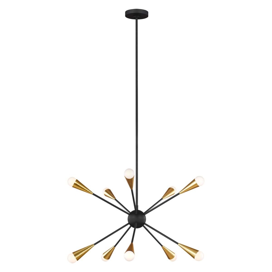 Feiss - LED Lustr na tyči JAX 10xG9/3W/230V černá/zlatá