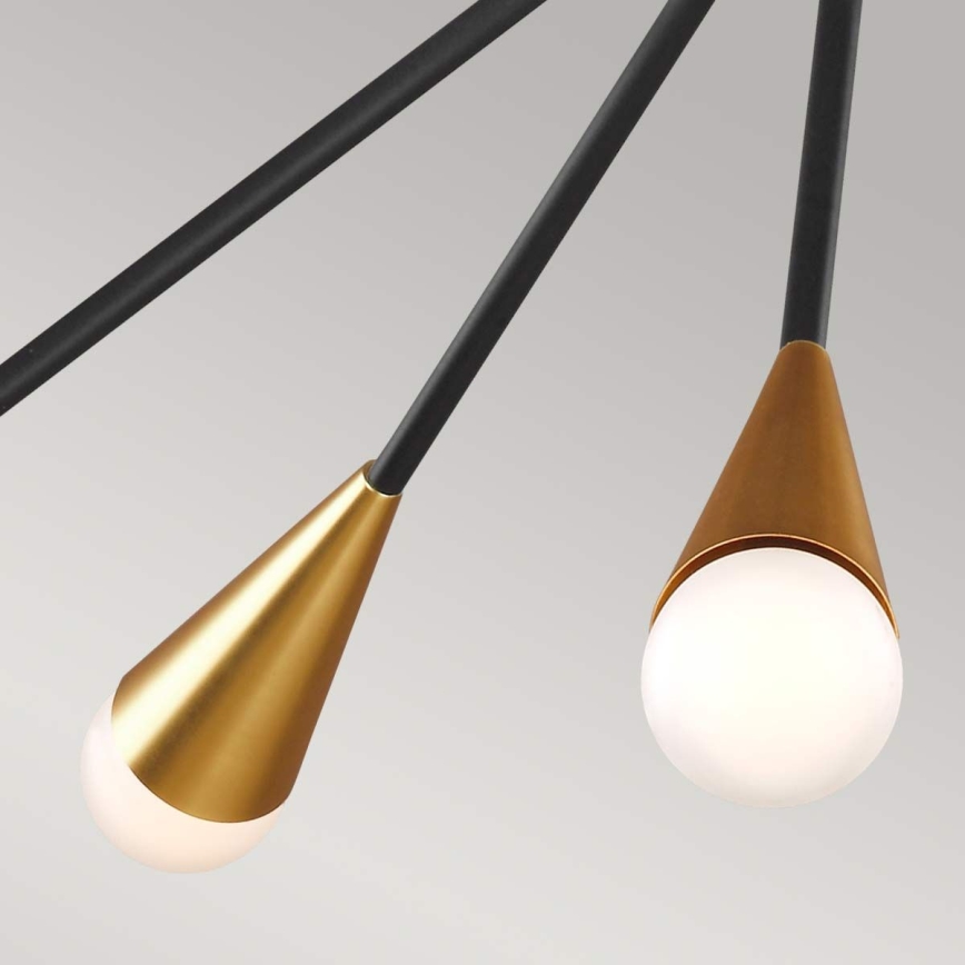 Feiss - LED Lustr na tyči JAX 10xG9/3W/230V černá/zlatá