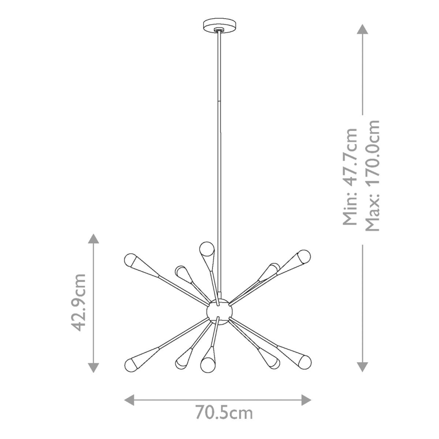 Feiss - LED Lustr na tyči JAX 10xG9/3W/230V černá/zlatá