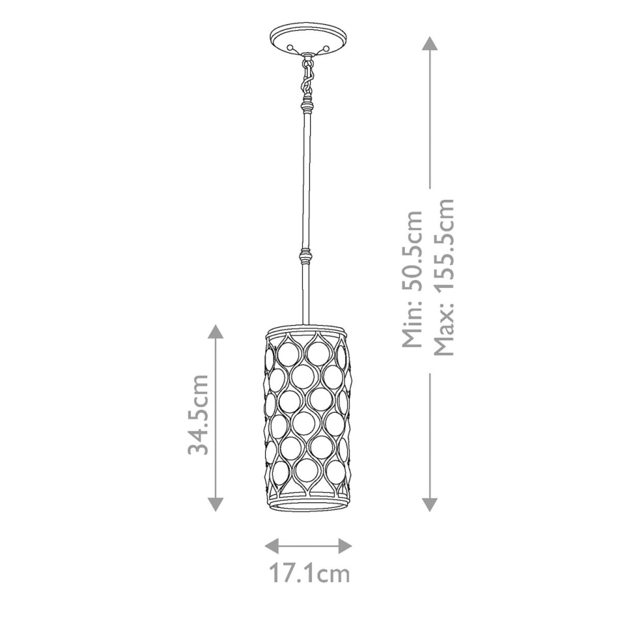 Feiss - Lustr na tyči LUCIA 1xE27/60W/230V
