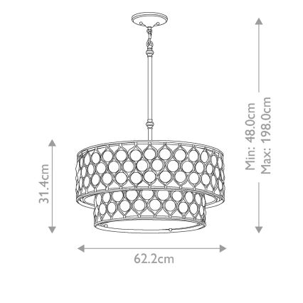 Feiss - Lustr na tyči LUCIA 6xE27/60W/230V