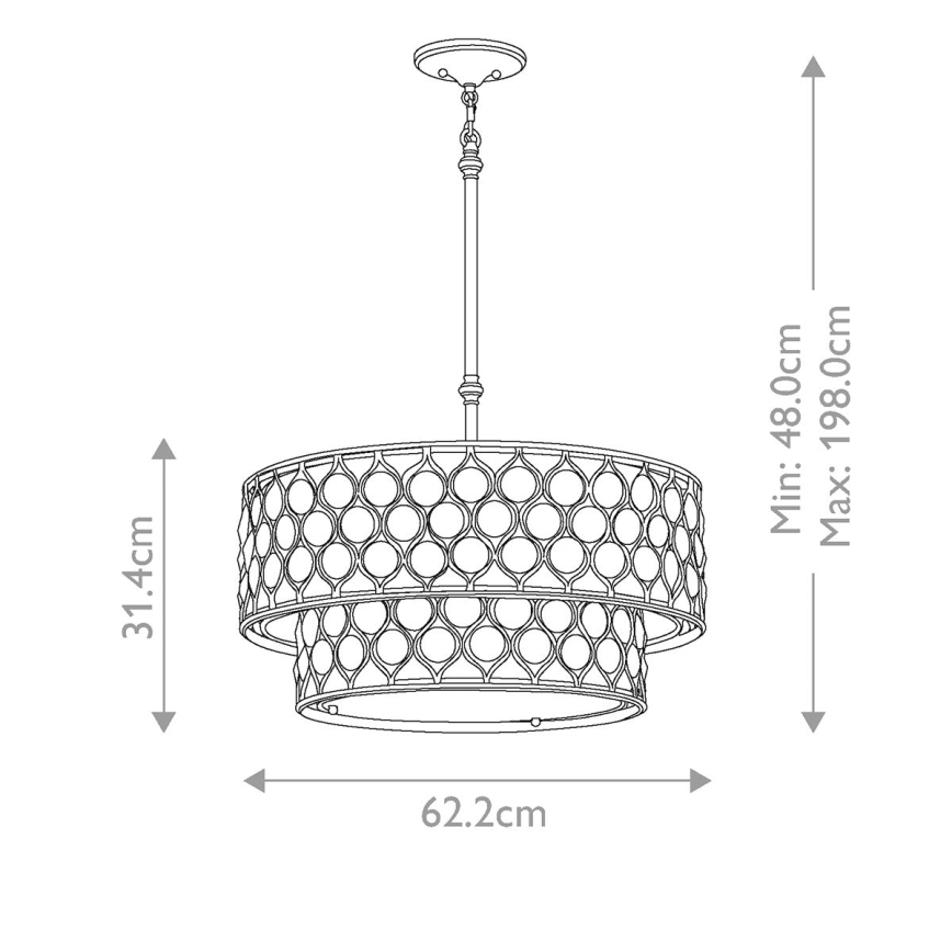 Feiss - Lustr na tyči LUCIA 6xE27/60W/230V