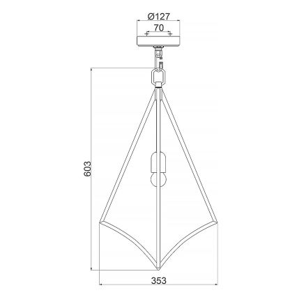 Feiss - Lustr na řetězu NICO 1xE27/60W/230V