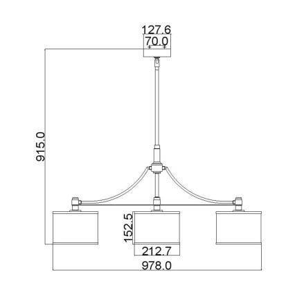 Feiss - Lustr na tyči PROSPECT PARK 3xE27/60W/230V