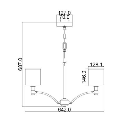 Feiss - Lustr na řetězu PROSPECT PARK 5xE27/60W/230V