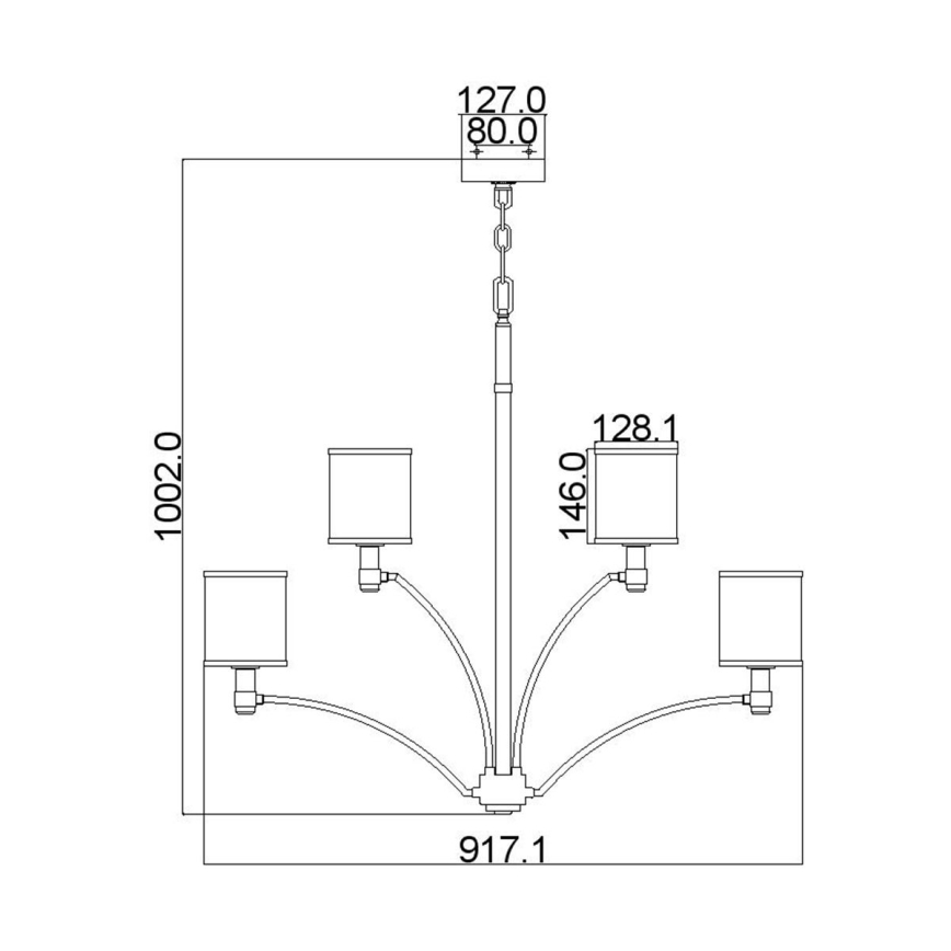 Feiss - Lustr na řetězu PROSPECT PARK 9xE27/60W/230V