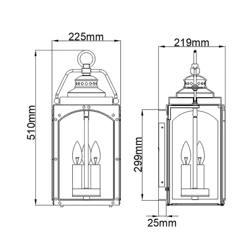 Feiss - Venkovní nástěnné svítidlo RANDHURST 3xE14/40W/230V IP44
