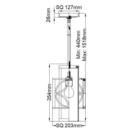 Feiss - Lustr na tyči REMY 1xE27/60W/230V černá/zlatá