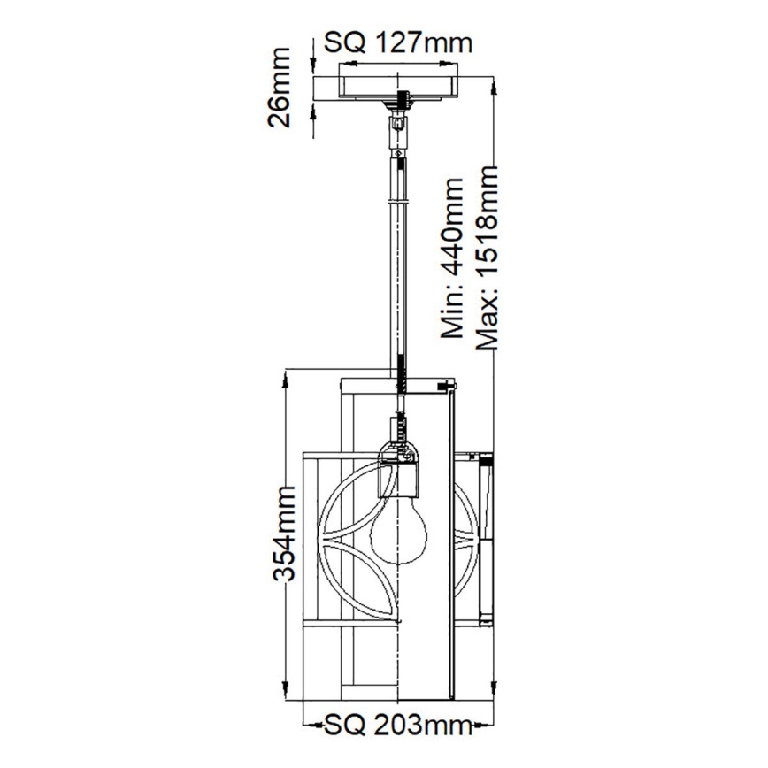 Feiss - Lustr na tyči REMY 1xE27/60W/230V černá/zlatá