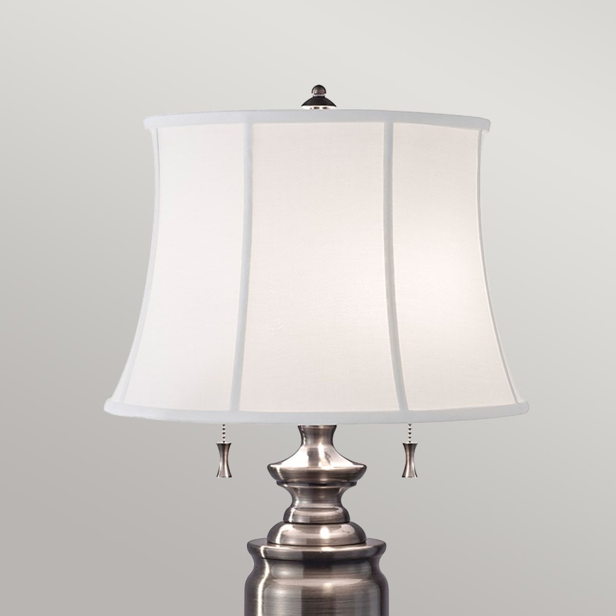 Feiss - Stolní lampa STATEROOM 2xE27/60W/230V stříbrná