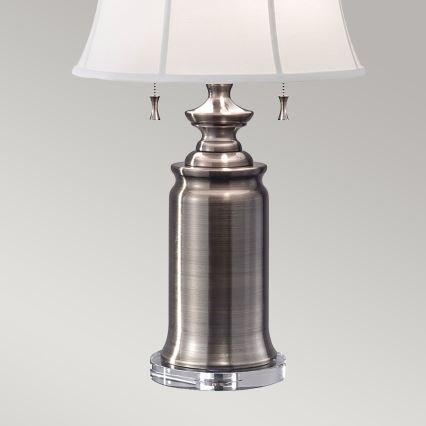 Feiss - Stolní lampa STATEROOM 2xE27/60W/230V stříbrná