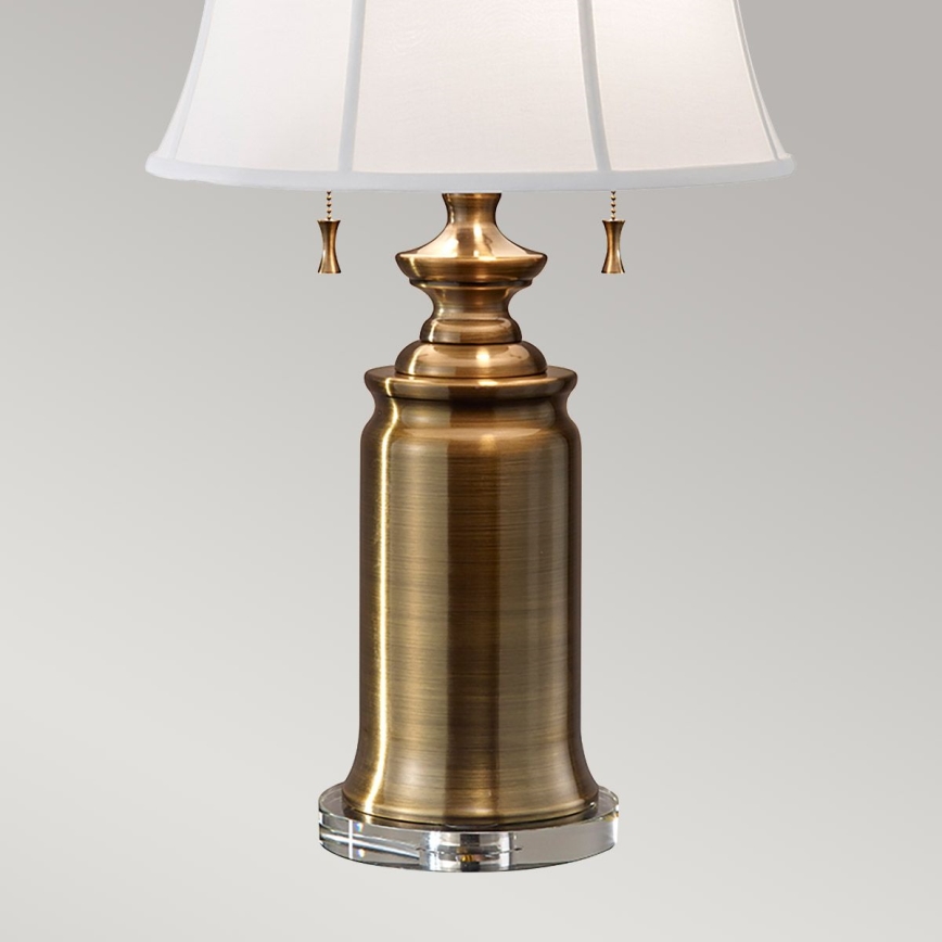 Feiss - Stolní lampa STATEROOM 2xE27/60W/230V mosaz