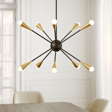 Feiss - LED Lustr na tyči JAX 10xG9/3W/230V černá/zlatá