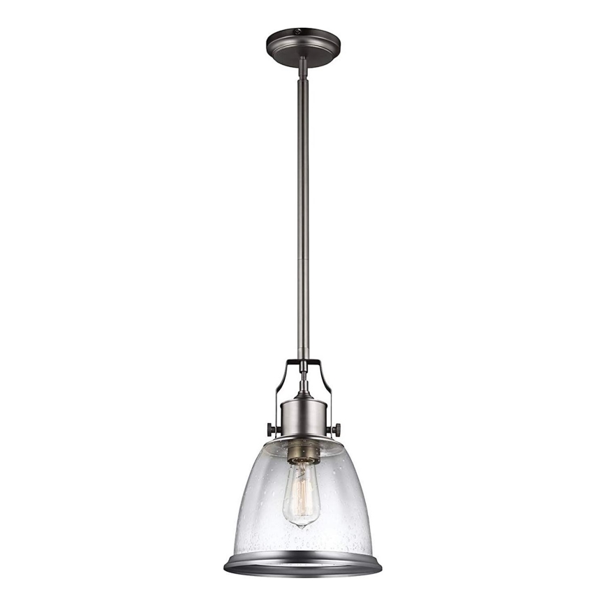 Feiss - Lustr na tyči HOBSON 1xE27/60W/230V stříbrná