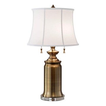 Feiss - Stolní lampa STATEROOM 2xE27/60W/230V mosaz