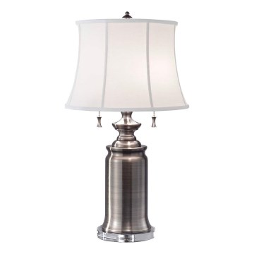 Feiss - Stolní lampa STATEROOM 2xE27/60W/230V stříbrná