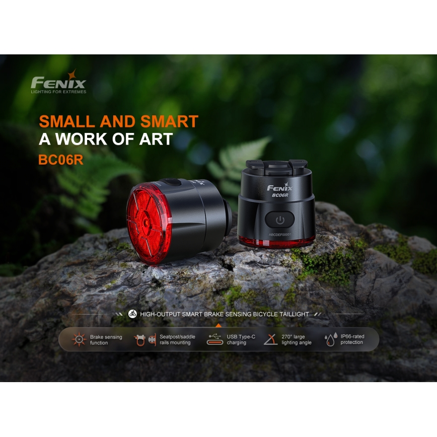 Fenix BC06R - LED Stmívatelná nabíjecí blikačka na kolo LED/USB IP66 90 lm 24,5 h