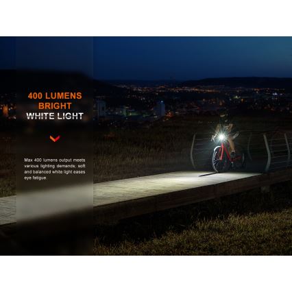 Fenix BC15R - LED Stmívatelné nabíjecí svítidlo na kolo LED/USB IP66 400 lm 31,5 h