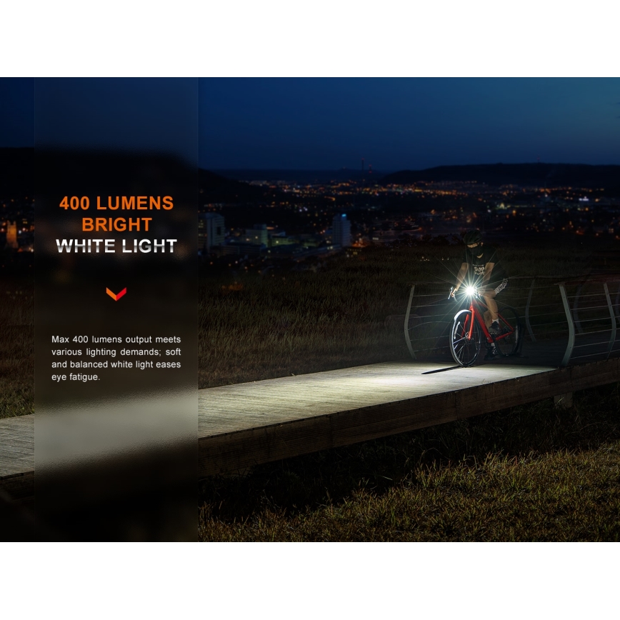 Fenix BC15R - LED Stmívatelné nabíjecí svítidlo na kolo LED/USB IP66 400 lm 31,5 h