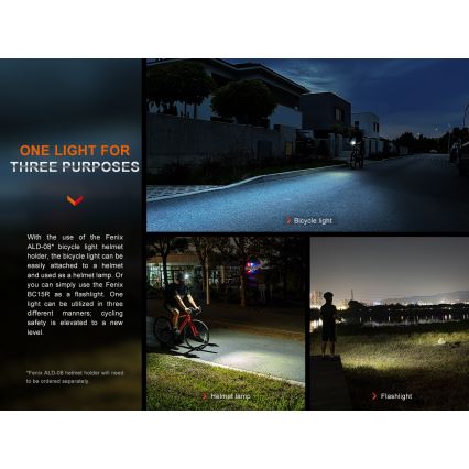 Fenix BC15R - LED Stmívatelné nabíjecí svítidlo na kolo LED/USB IP66 400 lm 31,5 h