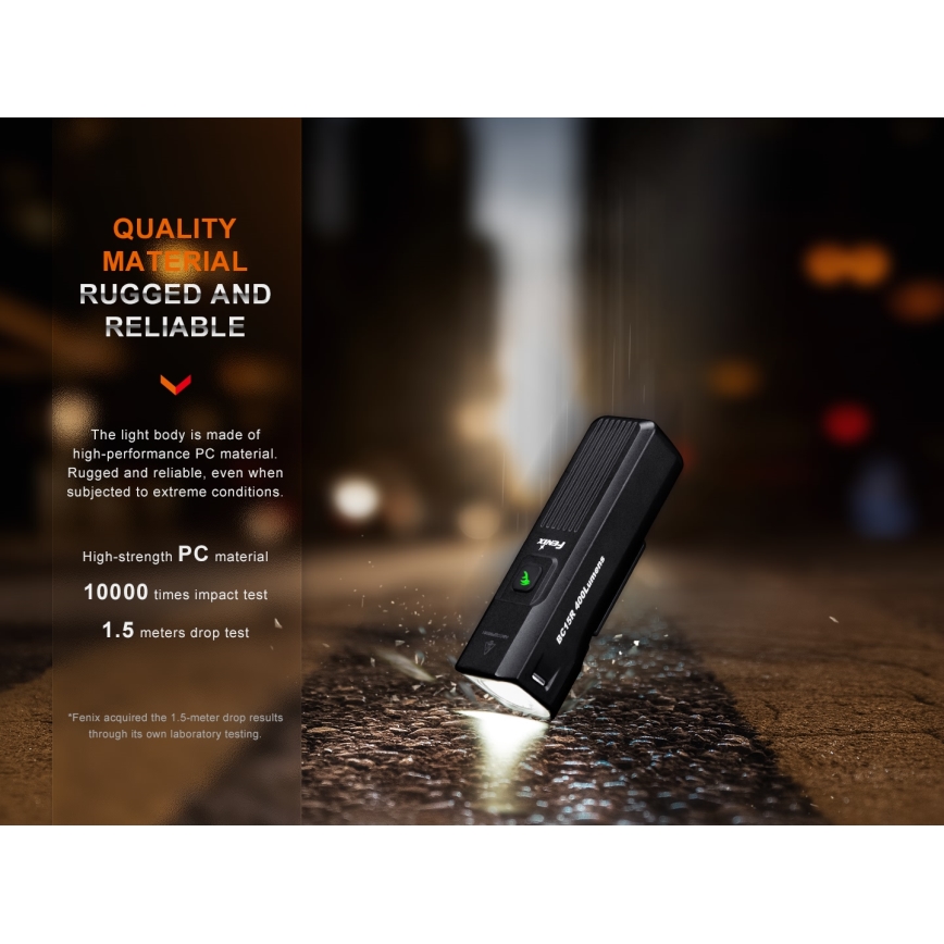 Fenix BC15R - LED Stmívatelné nabíjecí svítidlo na kolo LED/USB IP66 400 lm 31,5 h