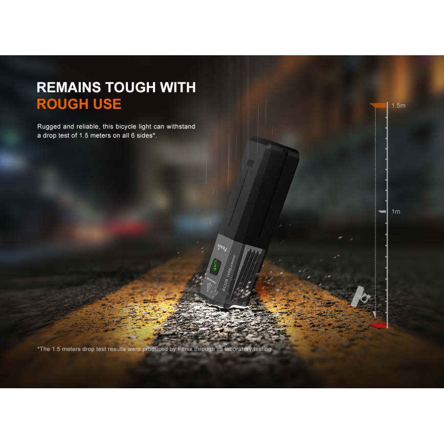 Fenix BC22R - LED Stmívatelné nabíjecí svítidlo na kolo LED/USB 3400 mAh IP66 1400 lm 41 h černá