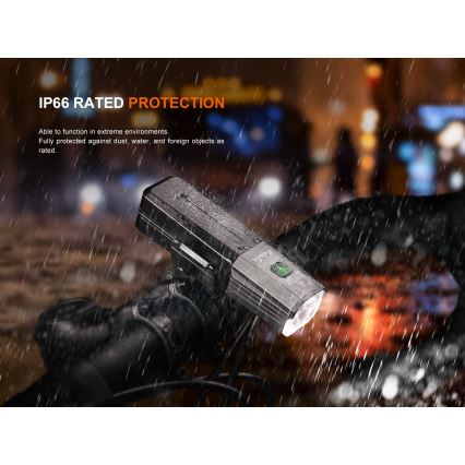 Fenix BC22R - LED Stmívatelné nabíjecí svítidlo na kolo LED/USB 3400 mAh IP66 1400 lm 41 h černá