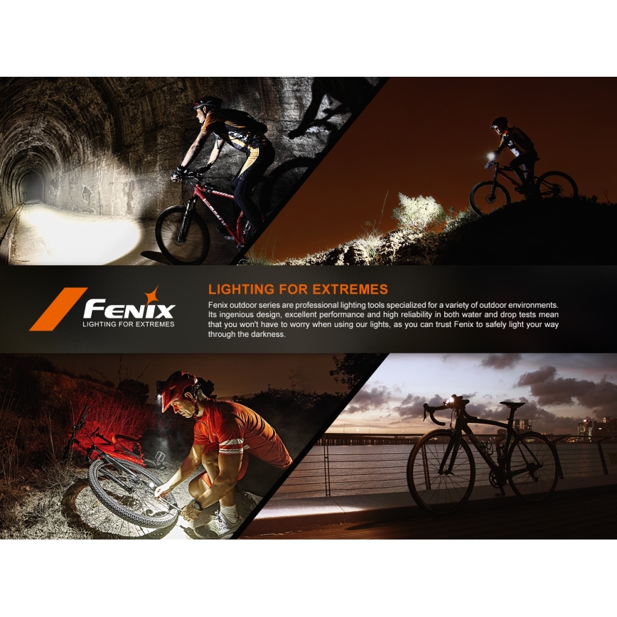 Fenix BC22R - LED Stmívatelné nabíjecí svítidlo na kolo LED/USB 3400 mAh IP66 1400 lm 41 h černá