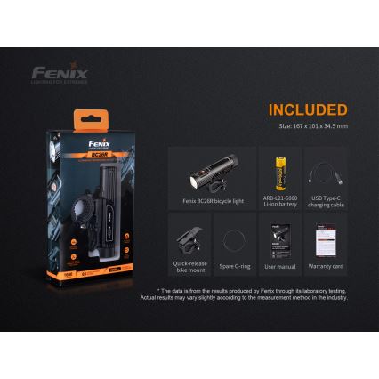 Fenix BC26R - LED Nabíjecí svítidlo na kolo LED/USB IP68 1600 lm 65 h