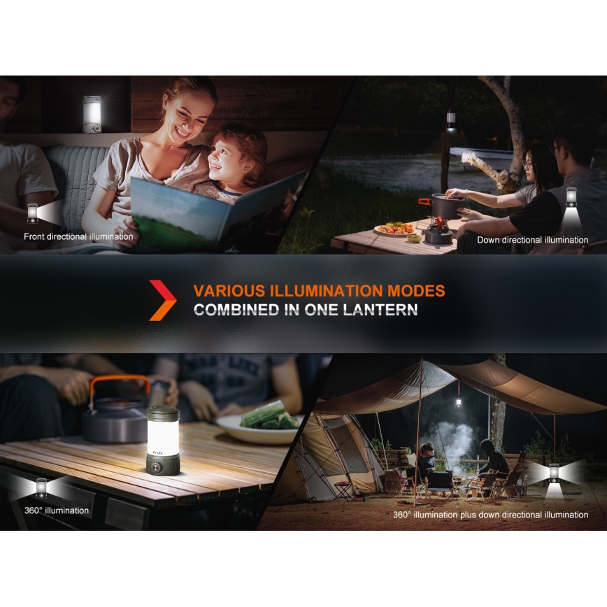 Fenix CL26RPROOLI - LED Stmívatelná přenosná nabíjecí lampa LED/USB IP66 650 lm 408 h zelená