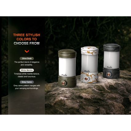 Fenix CL26RPROOLI - LED Stmívatelná přenosná nabíjecí lampa LED/USB IP66 650 lm 408 h zelená