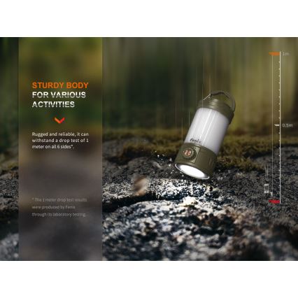 Fenix CL26RPROOLI - LED Stmívatelná přenosná nabíjecí lampa LED/USB IP66 650 lm 408 h zelená