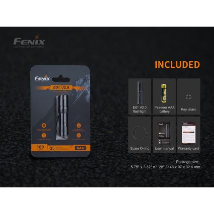 Fenix E01V20BLC - LED Svítilna LED/1xAAA IP68 100 lm 25 h