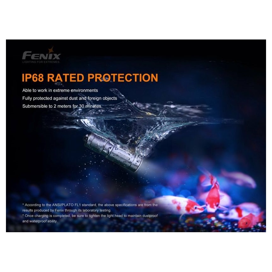 Fenix E02RBLC - LED Nabíjecí svítilna LED/USB IP68 200 lm 6,5 h