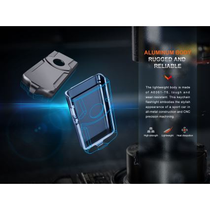 Fenix E03RV20BLU - LED Nabíjecí svítilna LED/USB IP66 500 lm 30 h 400 mAh